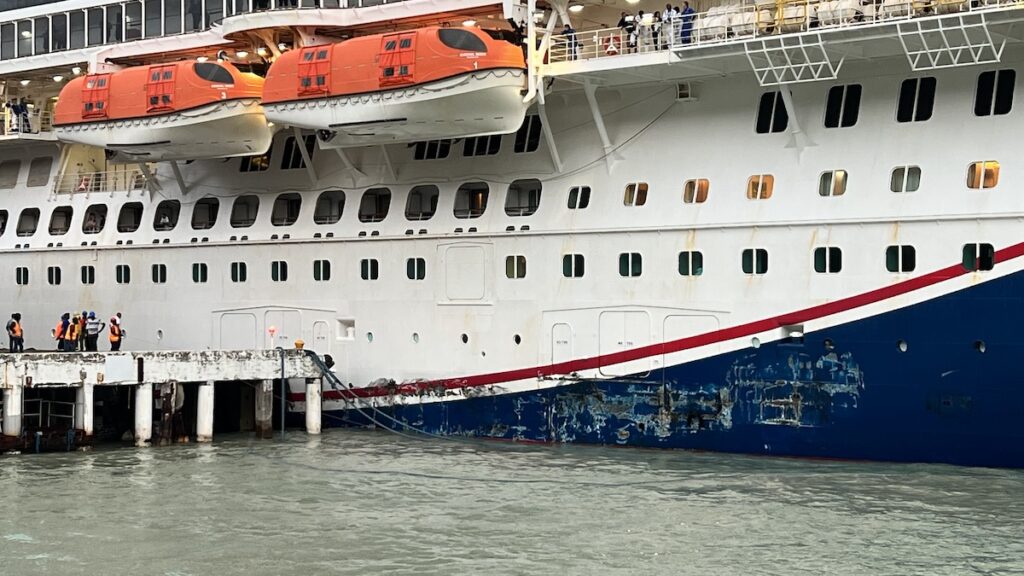Shiprocked Cruise Ship Crashes Into Jamaica Dock Amid High Winds