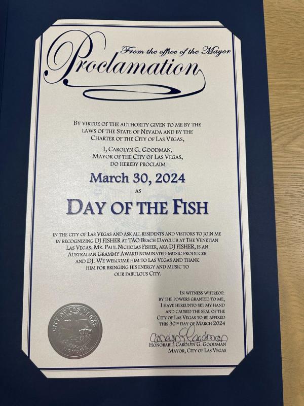 Las Vegas Mayor Issues Official Proclamation Naming Day After Fisher