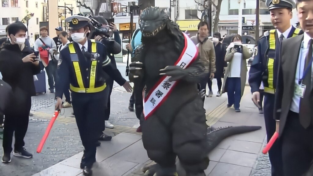 Godzilla Steps In As Tokyo Police Chief For A Day