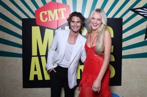 Chase Stokes and Kelsea Ballerini attend the 2024 CMT Music Awards at Moody Center on April 7, 2024 in Austin, Texas.