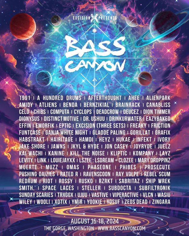 Bass Canyon Announces Full 2024 Lineup Featuring Zeds Dead, Space
