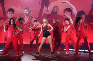 Taylor Swift performs on stage during "Taylor Swift |  The tour of the ages" at La Defense on May 9, 2024 in Paris, France.