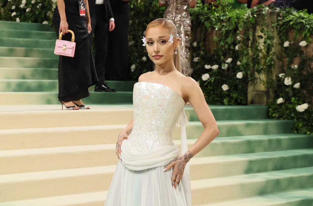 Ariana Grande Dazzles In Pearly White Gown At 2024 Met gala