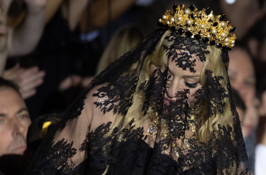 Madonna Makes Veiled Entrance To Dolce & Gabbana Show Referencing