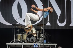 Benson Boone performs on stage during day 1 of the 2023 Slottsfjell Festival on July 12, 2023 in Tonsberg, Norway.