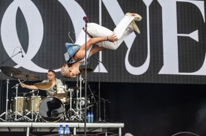 Benson Boone performs on stage during day 1 of the 2023 Slottsfjell Festival on July 12, 2023 in Tonsberg, Norway.