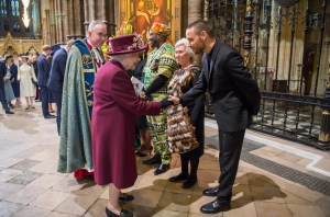 Queen Elizabeth II meets with British singer Liam Payne