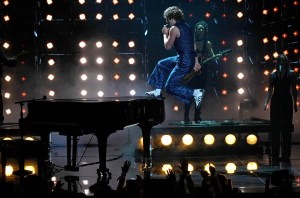 Benson Boone performs on stage during the 2024 MTV Video Music Awards at the UBS Arena on September 11, 2024 in Elmont, New York.