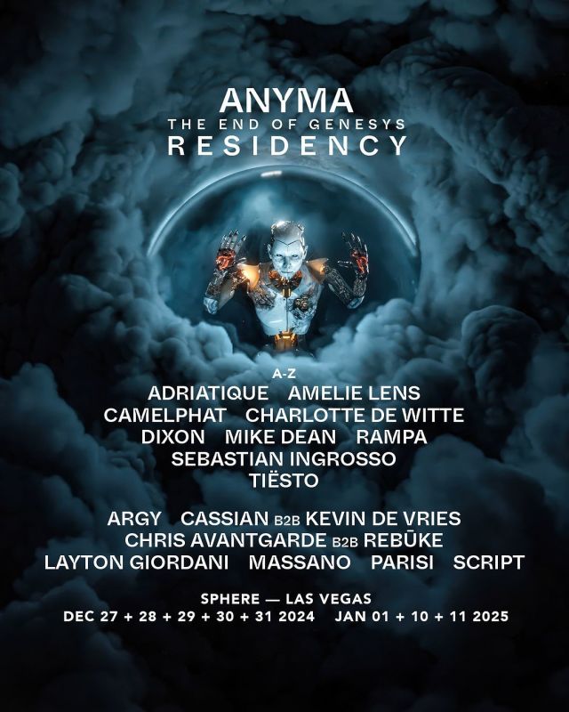 Anyma's Vegas Sphere Residency Will Feature Sebastian Ingrosso, Amelie Lens